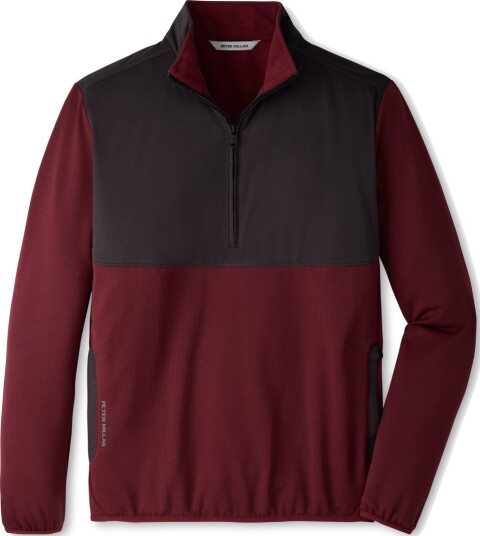 Peter Millar Vail Half Zip Rød Golfjakke herre Bordeaux X Large