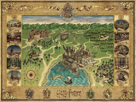 Ravensburger Harry Potter Puslespill 1500 Brikker Galtvort Kart