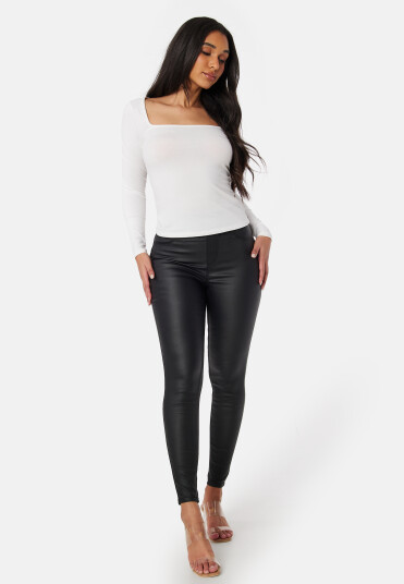 Happy Holly Freja push-up coated treggings Black 34R