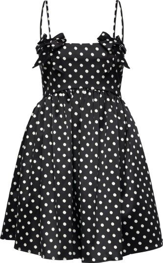 Ganni Polka Dot Satin Mini Dress Black 32 Ganni Polka Dot Satin Mini Dress Black 32