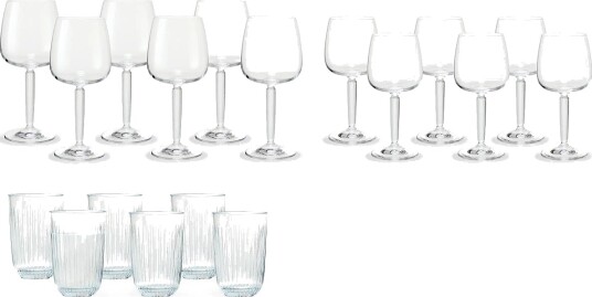 Kähler Hammershøi Set Of Water Glasses And Red /White Wineglasses Nude 35 CL Kähler Hammershøi Set Of Water Glasses And Red /White Wineglasses Nude 35 CL