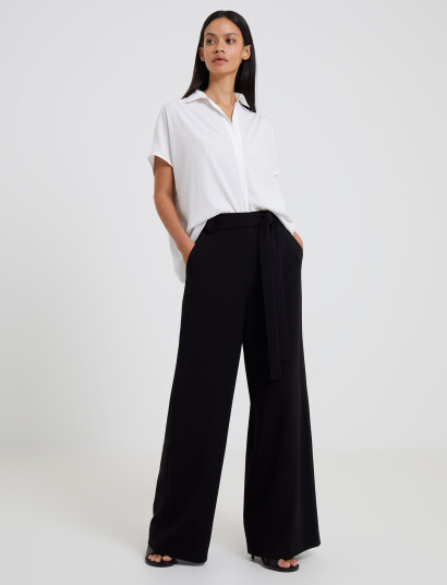 French Connection Whisper Full Lgth Palazzo - Black - XS French Connection Whisper Full Lgth Palazzo - Black - XS