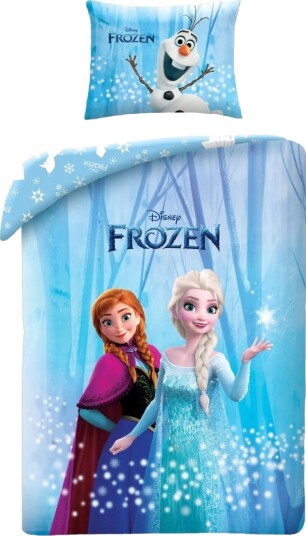 Disney Frost Sengetøy Med Elsa Anna & Olaf