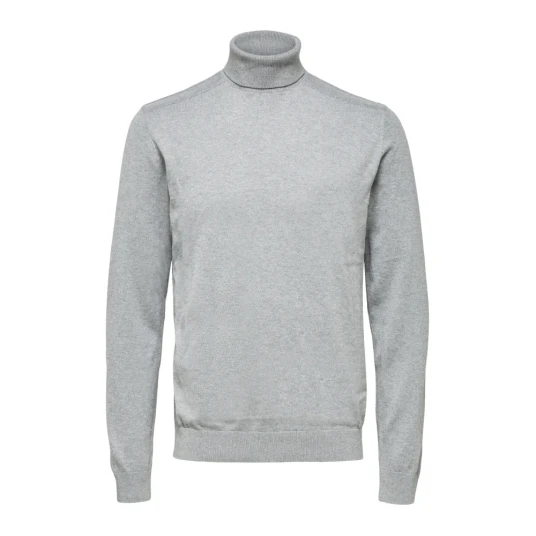 Selected HOMME - Pologenser slhBerg Roll Neck - Grå Selected HOMME - Pologenser slhBerg Roll Neck - Grå