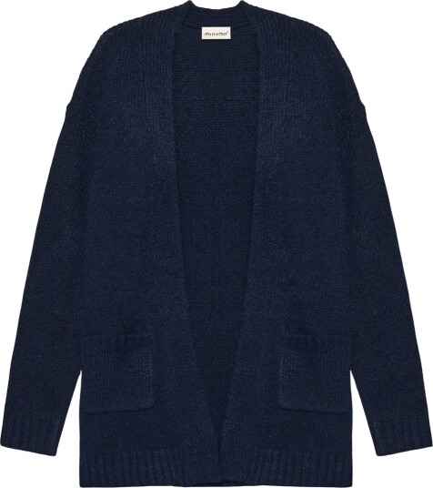 Minymo Cardigan   Strikk   Lang   Dark Sapphire   Minymo   8 år (128)   Cardigan   Marineblå