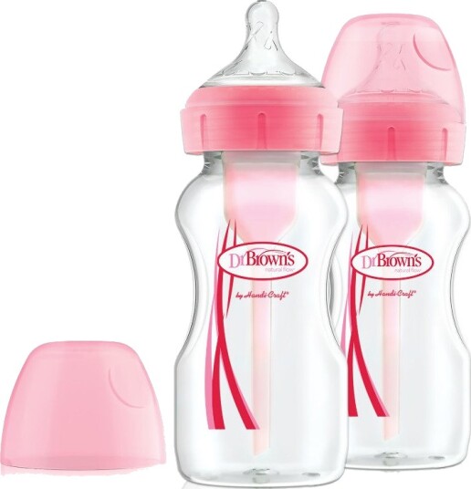 Dr. Brown's Tåteflaske 270ml Fra 0 Måneder Klar/Rosa 2-Pack