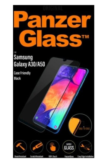 PanzerGlass Samsung Galaxy A30 / A30s / A50 PanzerGlass Edge-To-Edge Skjermbeskytter - Case Friendly - Svart