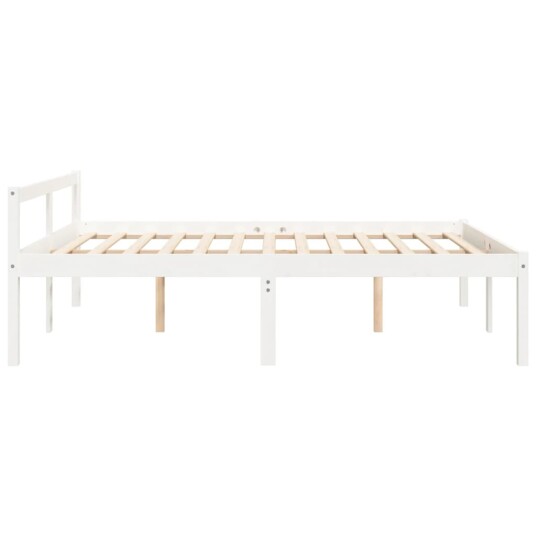 vidaXL Sengeramme hvit heltre furu 160x200 cm