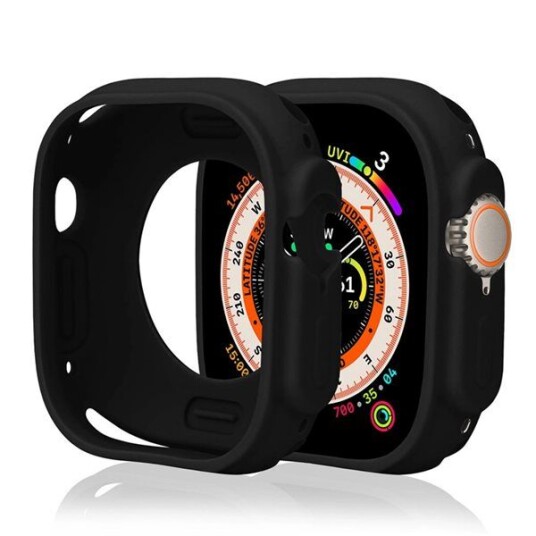 Hurtel Silikondeksel til Apple Watch 45 mm (Series 7/8/9) Svart