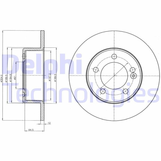 Bremseskive DELPHI BG4321