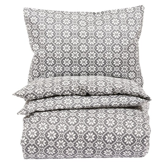 Sengesett flanell 140x220 Snørose Grå