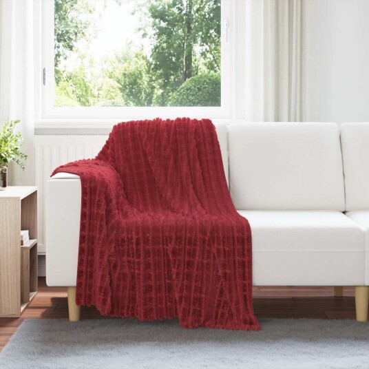 vidaXL Kastepledd 6 pcs Bordeaux Rød 150 x 130 cm Fleece