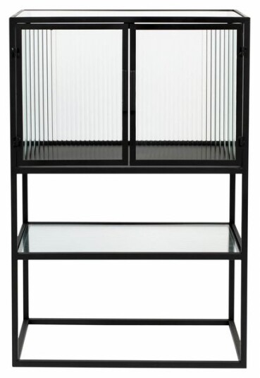 Dutchbone Boli Vitrineskap - Sort/Glass, H90 Unoliving