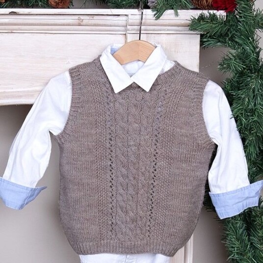 Bluum Strik Strikkevest Flette - garnpakke i Bluum Pure Eco Wool