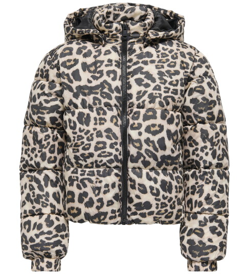 kids ONLY Silver Mink Leo Kogdalia Sht Puffer Aop Jakke Otw Noos 146