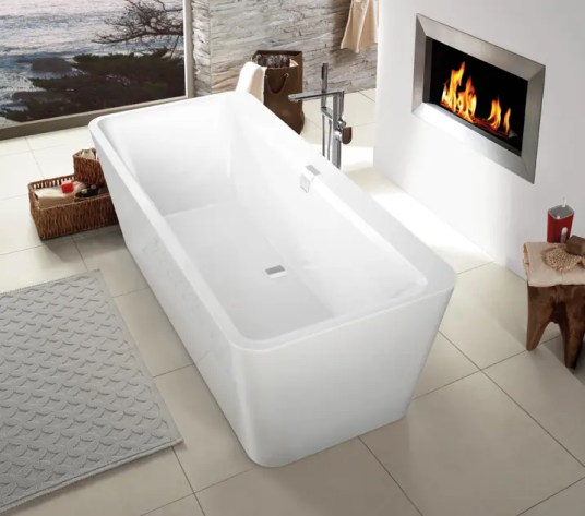 VILLEROY & BOCH SQUARO EDGE 12 BADEKAR 180X80 FRITTSTÅENDE HVIT MED HVITE PANEL, AVLØPSSETT I KROM VILLEROY & BOCH SQUARO EDGE 12 BADEKAR 180X80 FRITTSTÅENDE HVIT MED HVITE PANEL, AVLØPSSETT I KROM