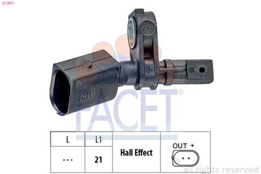 Sensor, ABS FACET 21.0011