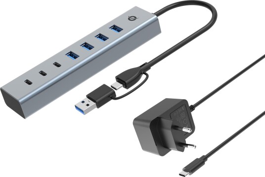 Conceptronic 7-Port Usb-Hub Usb-A3.0/-C Adapter -> 4Xa3.0 + Net. Gr Conceptronic 7-Port Usb-Hub Usb-A3.0/-C Adapter -> 4Xa3.0 + Net. Gr
