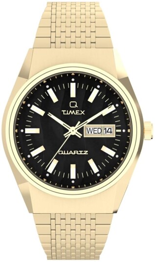 Timex Herreklokke TW2W62500 Q Sort/Gulltonet stål Ø38 mm