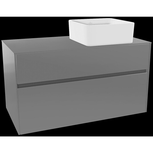 Villeroy & Boch  Collaro Servantskap med 2 skuffer 100x50x54,8 cm u/lys Grå Høyglans