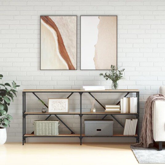 vidaXL Salongbord sonoma eik 160x30x75 cm konstruert tre og jern vidaXL Salongbord sonoma eik 160x30x75 cm konstruert tre og jern