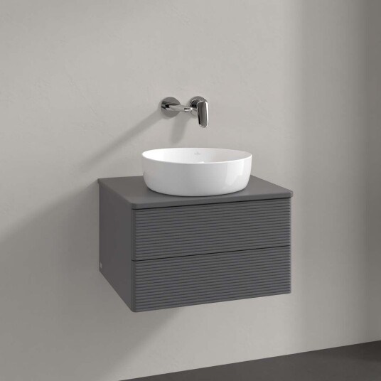 Villeroy & Boch  Antao Servantskap med 2 skuffer 60x50x36 cm u/lys Antrasitt Matt