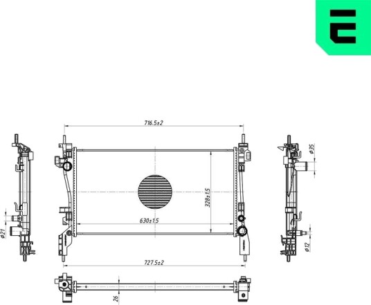 ERA 673053 Radiator, motorkjøling ERA 673053 Radiator, motorkjøling