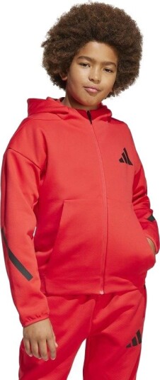 adidas Hettegenser Z.N.E. Full Zip Rubin/svart Barn størrelse 176 cm