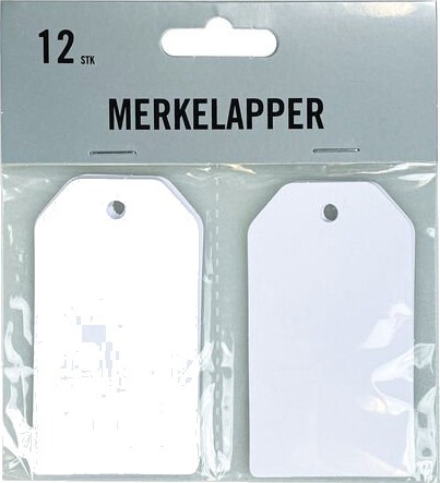 Merkelapper kraft 12 pk hvit