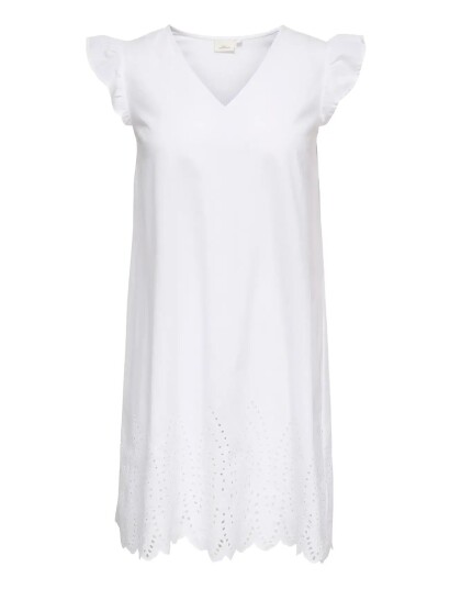 ONLY Carmakoma Cartulum Emb S/S Dress Wvn   White   46