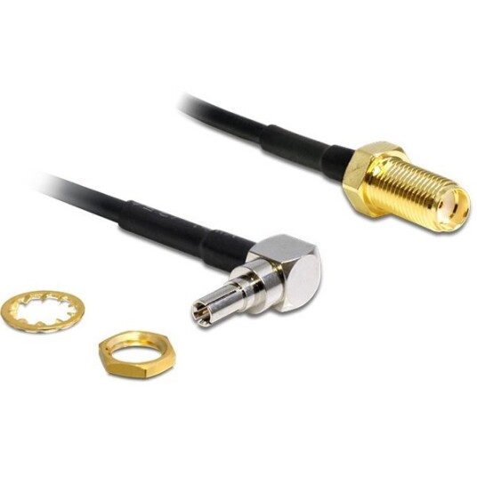 DeLOCK CRC-9 til SMA Vinklet 90° Adapterkabel 0,2m Svart