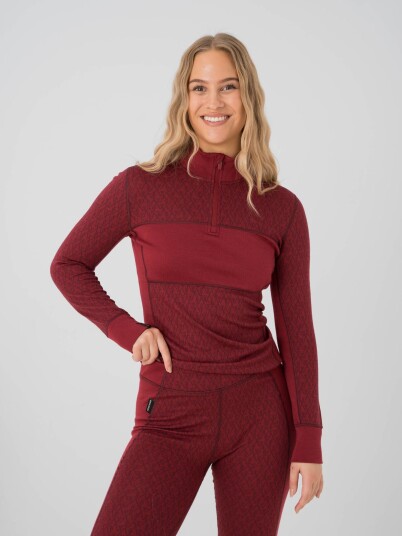 Twentyfour Finse Half-Zip Ulltopp Rød 34