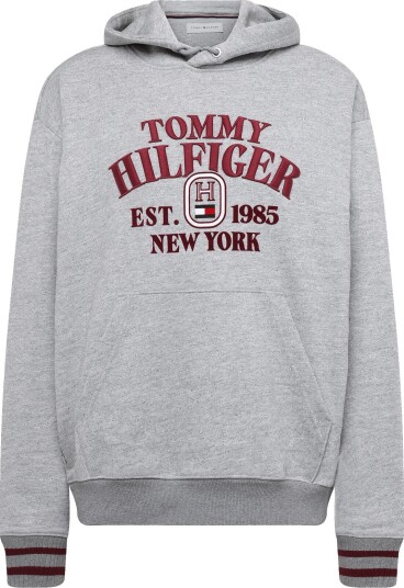 Tommy Hilfiger Varsity Embro Rlx Hoodie LIGHT GREY HEATHER XS