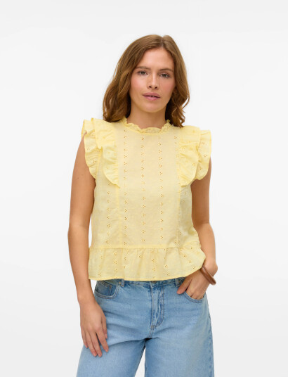 Vero Moda Vmkammy Sl High Neck Top Vma - Yellow - XS