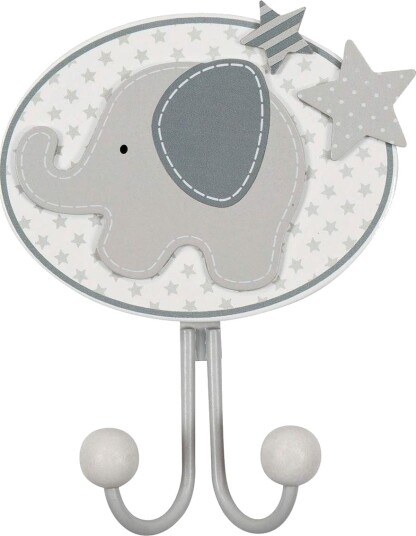 GOKI Elefant Knaggrekke - Tre og Metall, 14x4,5x17,5 cm