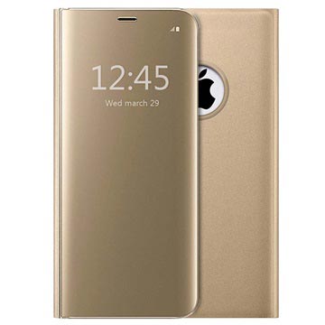 Luxury Mirror View iPhone 7/8/SE (2020)/SE (2022) Flip-deksel Gull