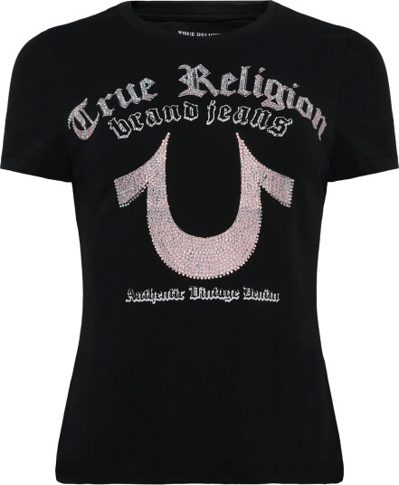 True Religion Crystal Hs Crew Neck Tee Black S