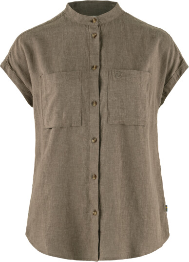 Fjellreven Women's Övik Hemp Shirt Short Sleeve Suede Brown XS