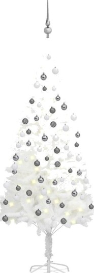 vidaXL Kunstig juletre med LED og kulesett 150 cm hvit