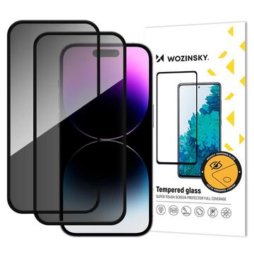 Wozinsky Herdet Skjermbeskytter for iPhone 17/16 Pro - Super Tough Privacy Glass 9H, 2 stk.