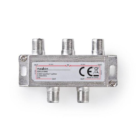 Nedis 4-Veis Satellittfordeler 11.5 dB Demping 5-2400 MHz Sink Nedis 4-Veis Satellittfordeler 11.5 dB Demping 5-2400 MHz Sink