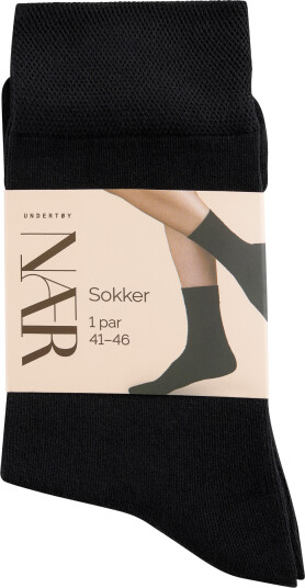 NÆR viskosesokker sort 41-46 1 par