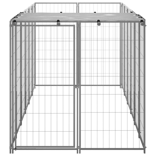 Vidaxl Hundebur Sølv 330X110X110 cm Stål Vidaxl Hundebur Sølv 330X110X110 cm Stål