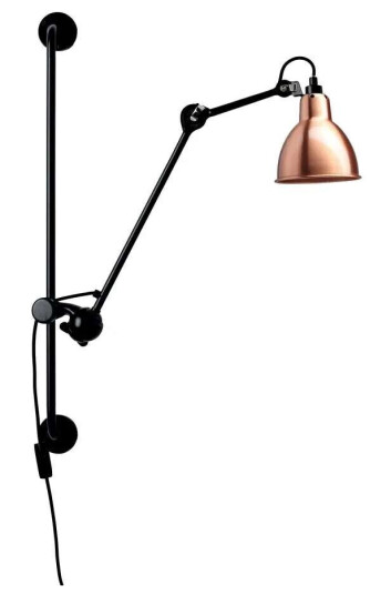 DCW - 210 Vegglampe Svart/Kobber/Hvit Lampe Gras