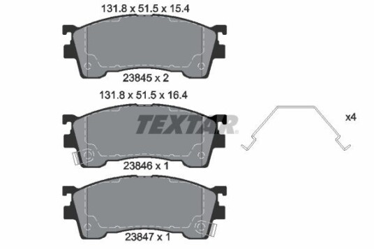 Bremseklosser TEXTAR 2384504 Bremseklosser TEXTAR 2384504