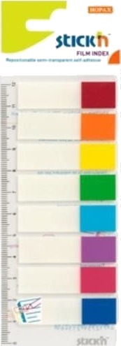Stickn Indeksfaner Selvklebende Mix 8 Farger Med Linjal 155302