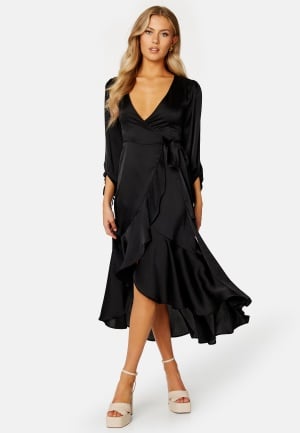Bubbleroom Occasion Gilda Wrap Dress Black 4XL Bubbleroom Occasion Gilda Wrap Dress Black 4XL