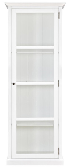 Hampton Vitrineskap 70 cm 3 Hyller Dør Hvit