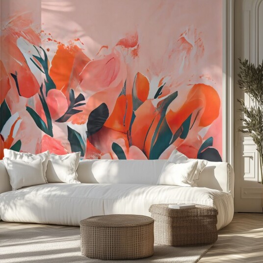 Tapet –  Botanisk Blomsterskisse