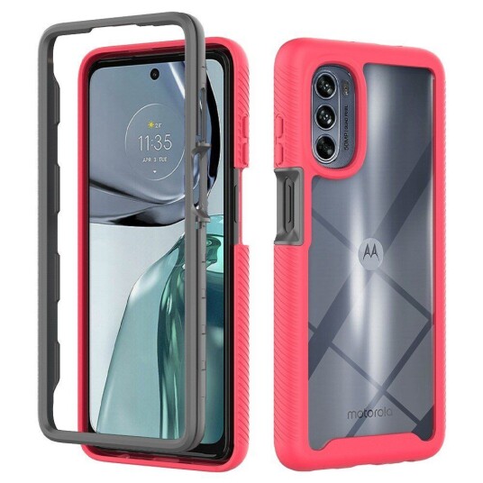 INCOVER Motorola Moto G62 Håndverker Bakdeksel med gjennomsiktig bakside - Rød